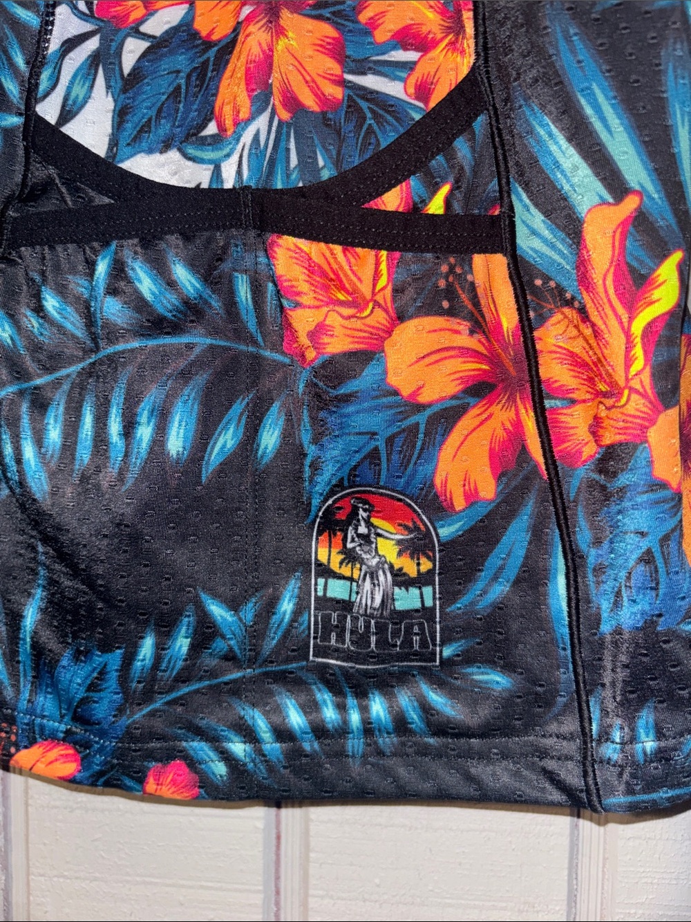 Zoot Women’s Black Swim One-Piece with Orange Floral Print - Picture 5 of 5